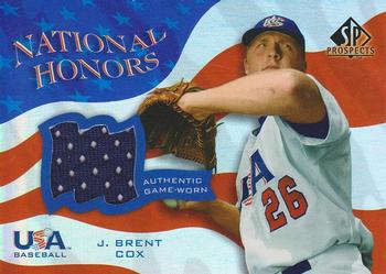 2004 SP Prospects - National Honors USA Jersey #NH-BC J. Brent Cox Front