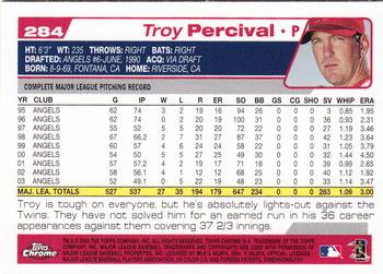 2004 Topps Chrome #284 Troy Percival Back