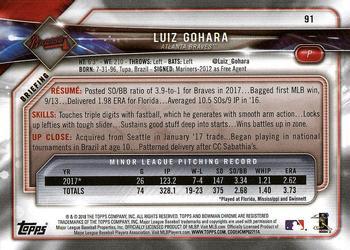 2018 Bowman - Sky Blue #91 Luiz Gohara Back