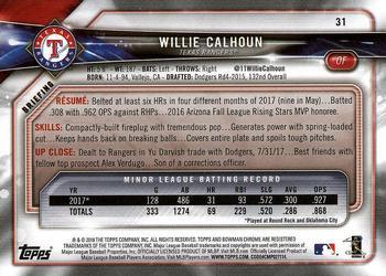 2018 Bowman - Platinum #31 Willie Calhoun Back