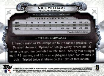 2018 Bowman - Bowman Sterling Continuity #BS-NW Nick Williams Back