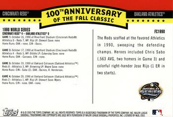 2004 Topps - Fall Classic Covers #FC1990 1990 World Series Back