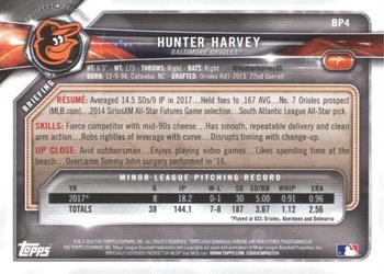 2018 Bowman - Prospects #BP4 Hunter Harvey Back