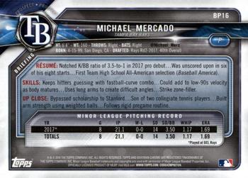 2018 Bowman - Prospects Camo #BP16 Michael Mercado Back