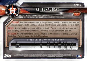 2018 Bowman - Prospects Camo #BP125 J.B. Bukauskas Back