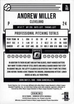 2018 Donruss Optic #86 Andrew Miller Back