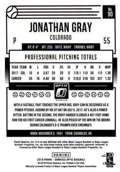 2018 Donruss Optic #90 Jonathan Gray Back