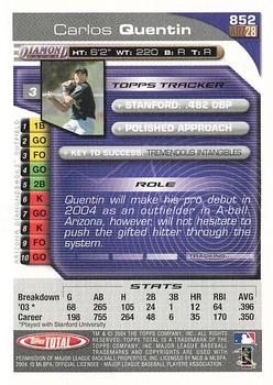 2004 Topps Total - Silver #852 Carlos Quentin Back