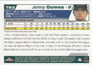 2004 Topps Traded & Rookies - Chrome #T93 Jonny Gomes Back