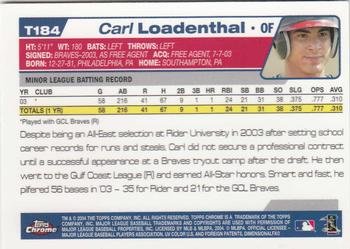 2004 Topps Traded & Rookies - Chrome #T184 Carl Loadenthal Back