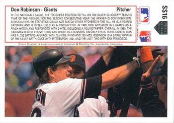 1991 Upper Deck - Silver Sluggers #SS16 Don Robinson Back