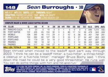 2004 Topps Opening Day #148 Sean Burroughs Back