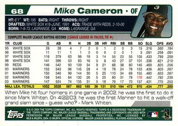 2004 Topps Opening Day #68 Mike Cameron Back