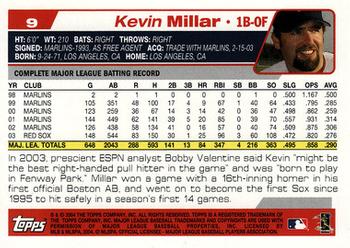 2004 Topps Opening Day #9 Kevin Millar Back