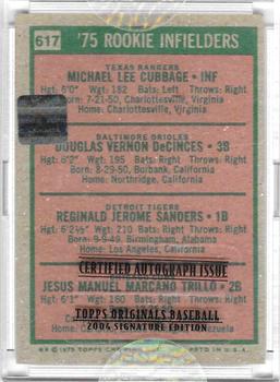 2004 Topps Originals Signature Edition #617 Mike Cubbage / Doug DeCinces / Reggie Sanders / Manny Trillo Back