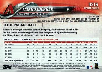 2018 Topps Update #US16 Brad Boxberger Back