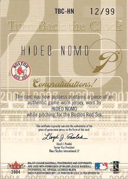 2004 Ultra - Turn Back the Clock Jerseys Gold #TBC-HM Hideo Nomo Back