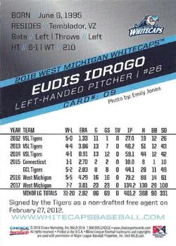 2018 Choice West Michigan Whitecaps #09 Eudis Idrogo Back