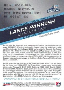 2018 Choice West Michigan Whitecaps #28 Lance Parrish Back