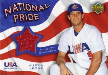 2004 Upper Deck - National Pride Memorabilia Series Two #NPJ-JL Justin Leone Front