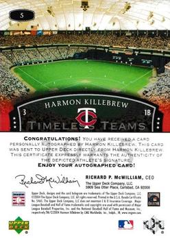 2004 Upper Deck Legends Timeless Teams - Autographs #5 Harmon Killebrew Back