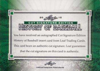 2015 Leaf Cut Signature History of Baseball Edition #NNO Billy Herman Back