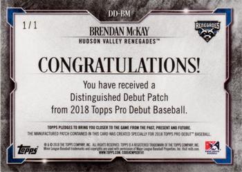 2018 Topps Pro Debut - Distinguished Debut Manufactured Patch Relics Black #DD-BM Brendan McKay Back