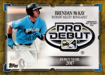 2018 Topps Pro Debut - Distinguished Debut Manufactured Patch Relics Gold #DD-BM Brendan McKay Front