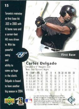 2004 Upper Deck Sweet Spot - Wood #15 Carlos Delgado Back