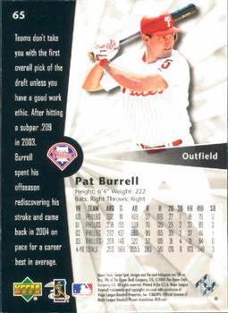 2004 Upper Deck Sweet Spot - Wood #65 Pat Burrell Back