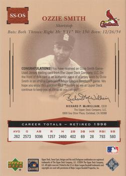 2004 Upper Deck Sweet Spot Classic - Game Used Memorabilia #SS-OS Ozzie Smith Back