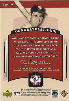 2004 Upper Deck Sweet Spot Classic - Patch SN230 #SSP-TW Ted Williams Back