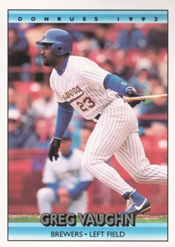 1992 Donruss #224 Greg Vaughn Front