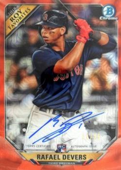 2018 Bowman - Chrome Rookie of the Year Favorites Autographs Orange #ROYFA-RD Rafael Devers Front