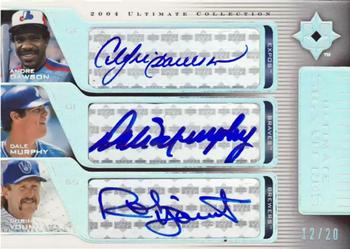 2004 Upper Deck Ultimate Collection - Signatures Triple #TS-DMY Andre Dawson / Dale Murphy / Robin Yount Front