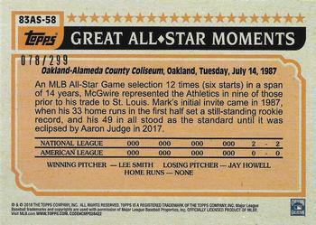 2018 Topps - 1983 Topps Baseball 35th Anniversary All-Stars Black #83AS-58 Mark McGwire Back