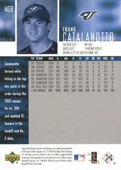 2004 Upper Deck #468 Frank Catalanotto Back