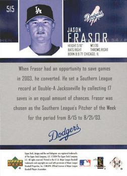2004 Upper Deck #515 Jason Frasor Back