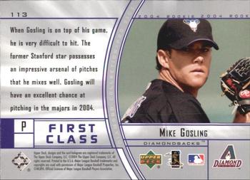 2004 Upper Deck Diamond Collection Pro Sigs #113 Mike Gosling Back
