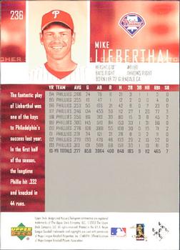2004 Upper Deck - High Gloss #236 Mike Lieberthal Back