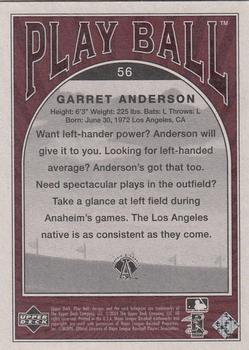 2004 Upper Deck Play Ball #56 Garret Anderson Back