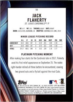 2018 Bowman Platinum - Sky Blue #94 Jack Flaherty Back