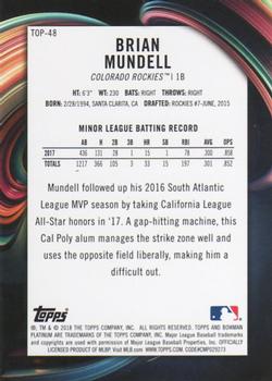 2018 Bowman Platinum - Top Prospects #TOP-48 Brian Mundell Back