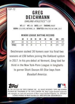 2018 Bowman Platinum - Top Prospects #TOP-72 Greg Deichmann Back