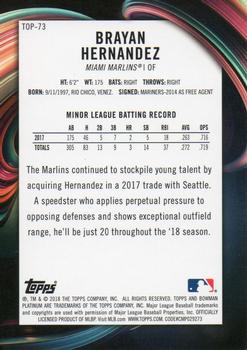 2018 Bowman Platinum - Top Prospects #TOP-73 Brayan Hernandez Back