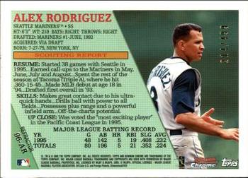 2005 Bowman Chrome - A-Rod Throwback Refractors #96AR Alex Rodriguez Back