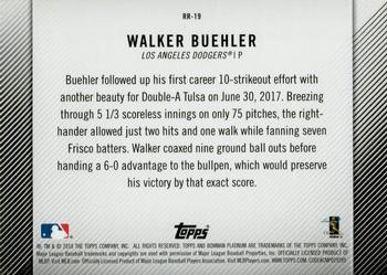 2018 Bowman Platinum - Rookie Revelations #RR-19 Walker Buehler Back