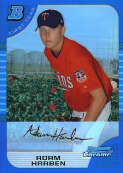 2005 Bowman Chrome - Blue Refractors #222 Adam Harben Front