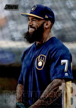 2018 Stadium Club - Black Foil #259 Eric Thames Front