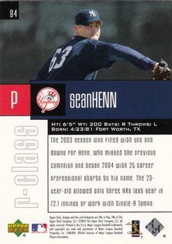 2004 Upper Deck r-class #94 Sean Henn Back